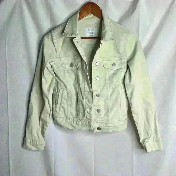 Old Navy  Pastel lime green jean jacket - Picture 1 of 3